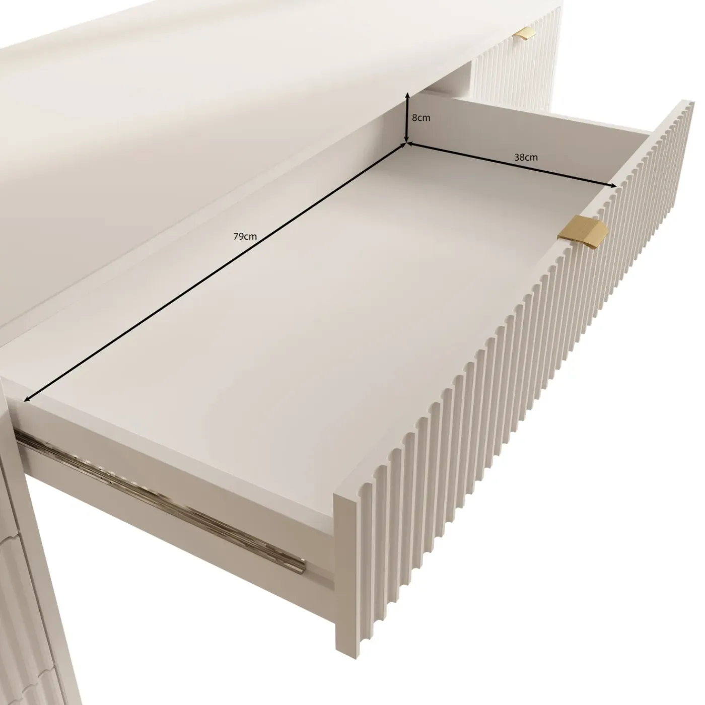 Meubella Bureau Tavares 2 - Beige - 154x55x76 Cm