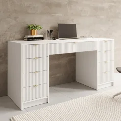 Meubella Bureau Tavares 2 - Wit - 154x55x76 Cm