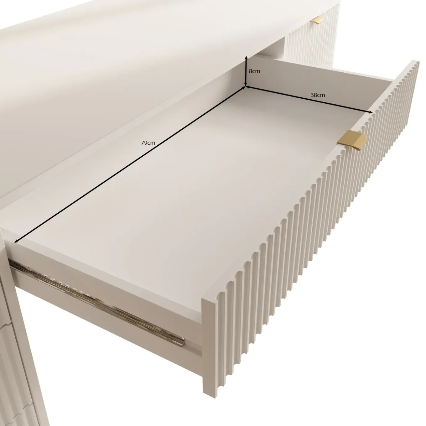Meubella Bureau Tavares 2 - Wit - 154x55x76 Cm
