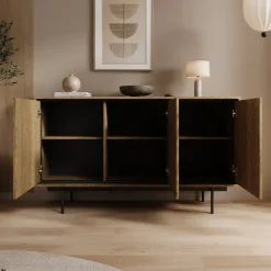 Meubella Dressoir Drenn - Licht Eikenpatroon - 150x38x85 Cm