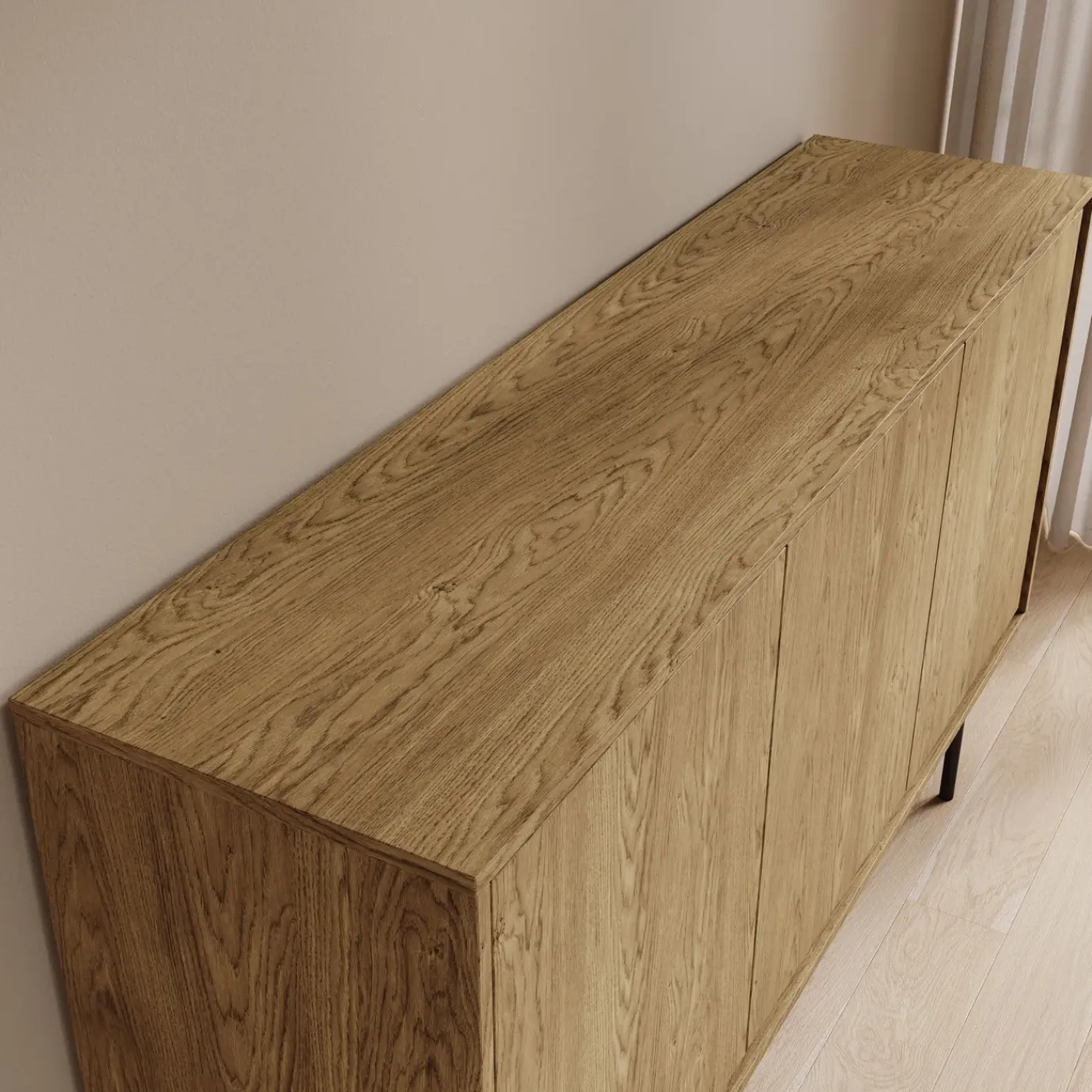 Meubella Dressoir Drenn - Licht Eikenpatroon - 150x38x85 Cm