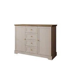 Meubella Dressoir Kresto - Beige/eikenpatroon - 150x38x85 Cm