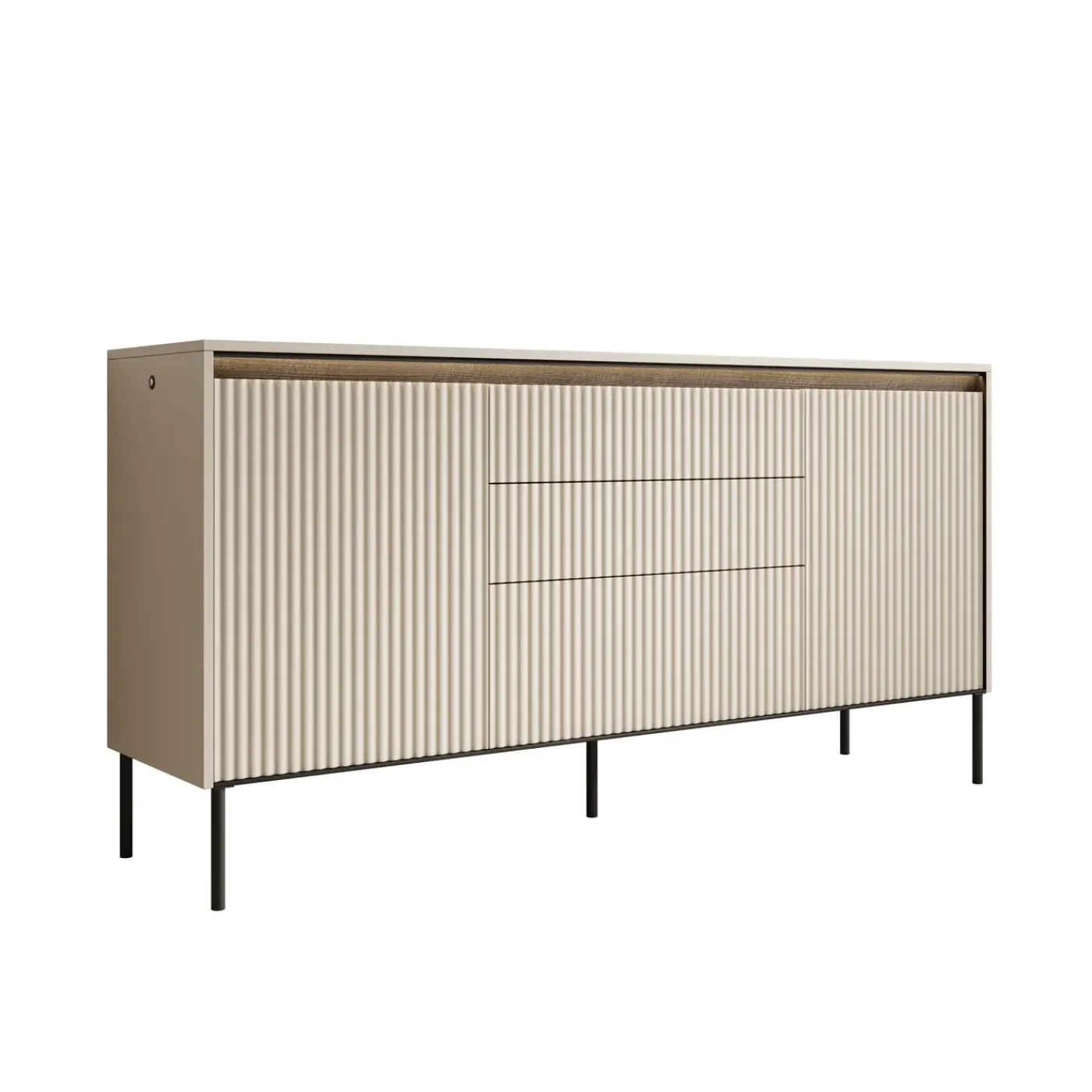 Meubella Dressoir Timoteo - Beige - 166x40x83 Cm