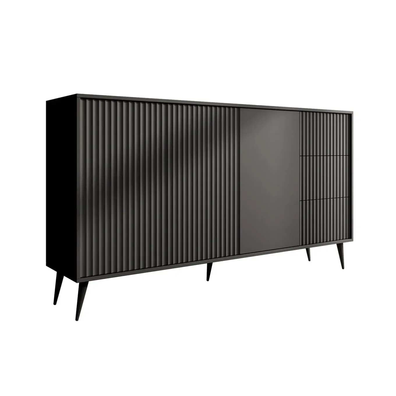 Meubella Dressoir Winq - Antraciet - 179x40x98 Cm