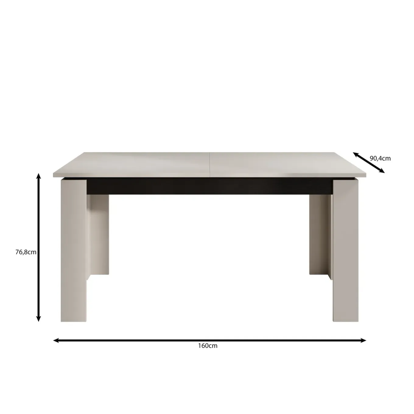 Meubella Eetkamertafel Montellini - Eikenpatroon - 160x90x77 Cm