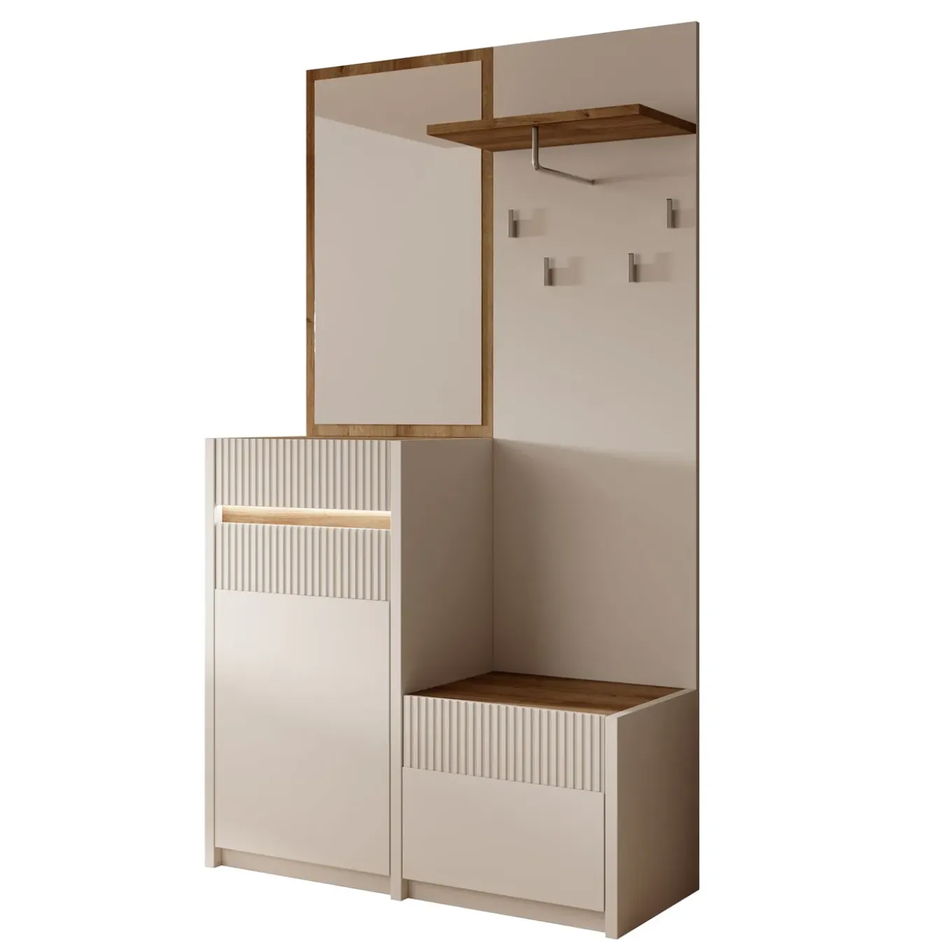 Meubella Kapstok Orenzo - Beige - 108x42x196 Cm