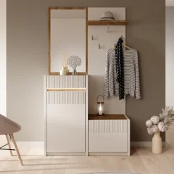 Meubella Kapstok Orenzo - Beige - 108x42x196 Cm