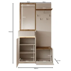 Meubella Kapstok Orenzo - Beige - 108x42x196 Cm