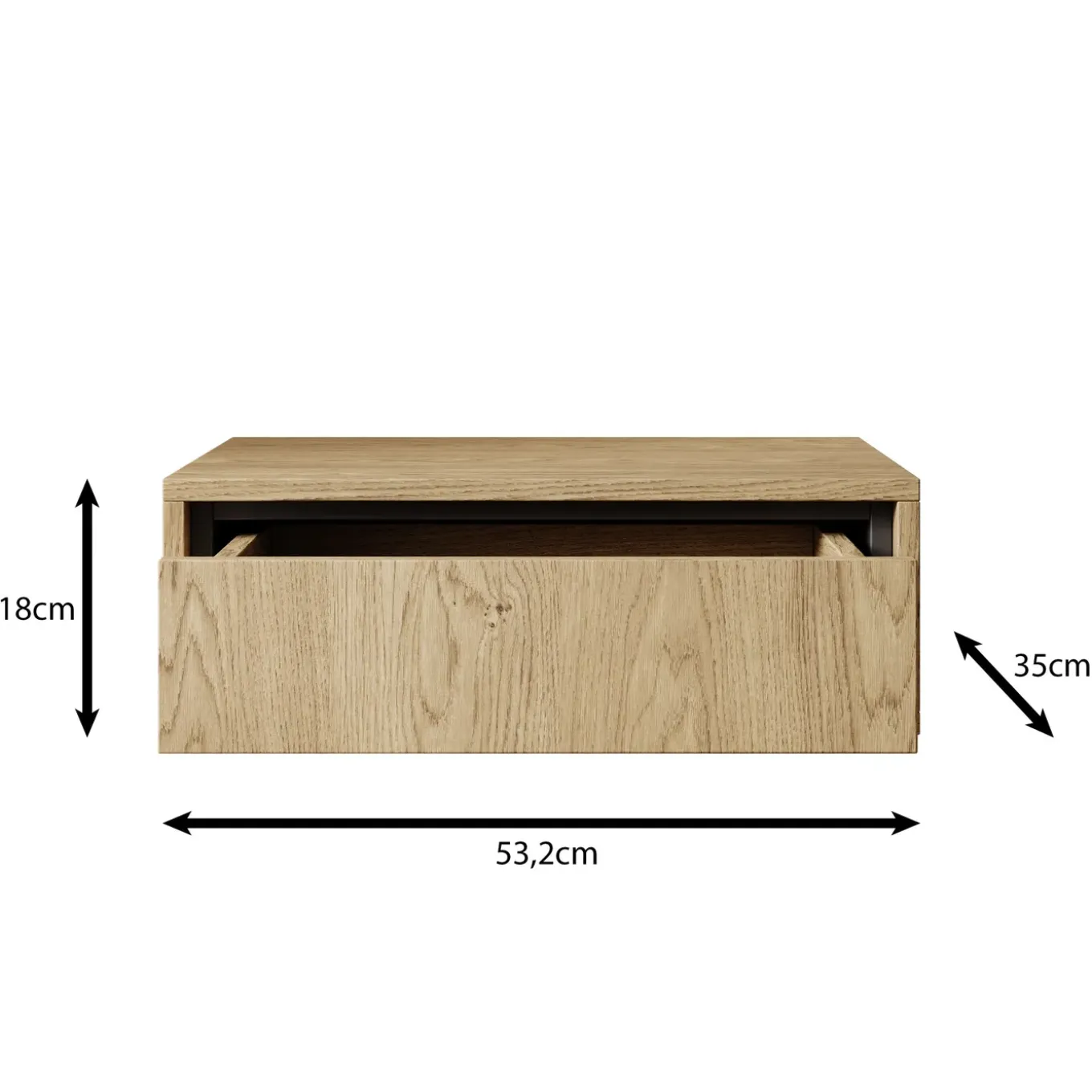 Meubella Kaptafel Drenn - Licht Eikenpatroon - 53x35x18 Cm