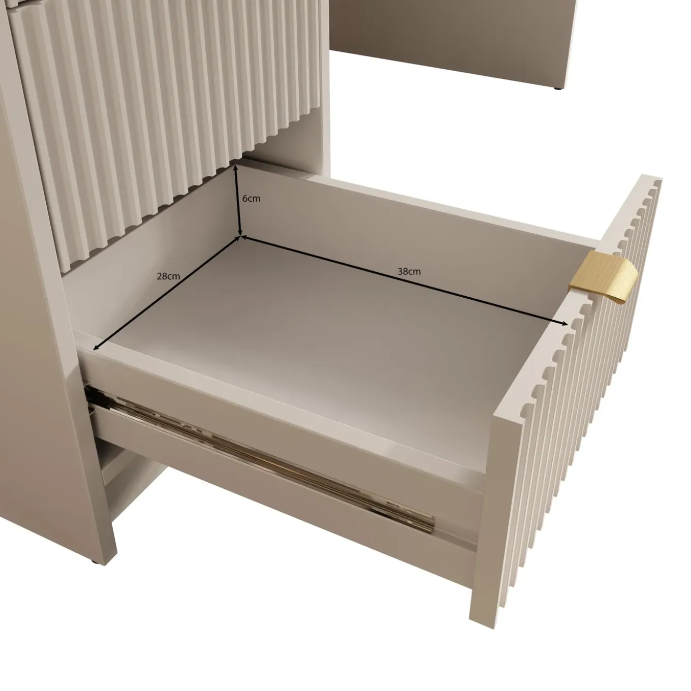 Meubella Kaptafel Tavares - Beige - 120x55x76 Cm