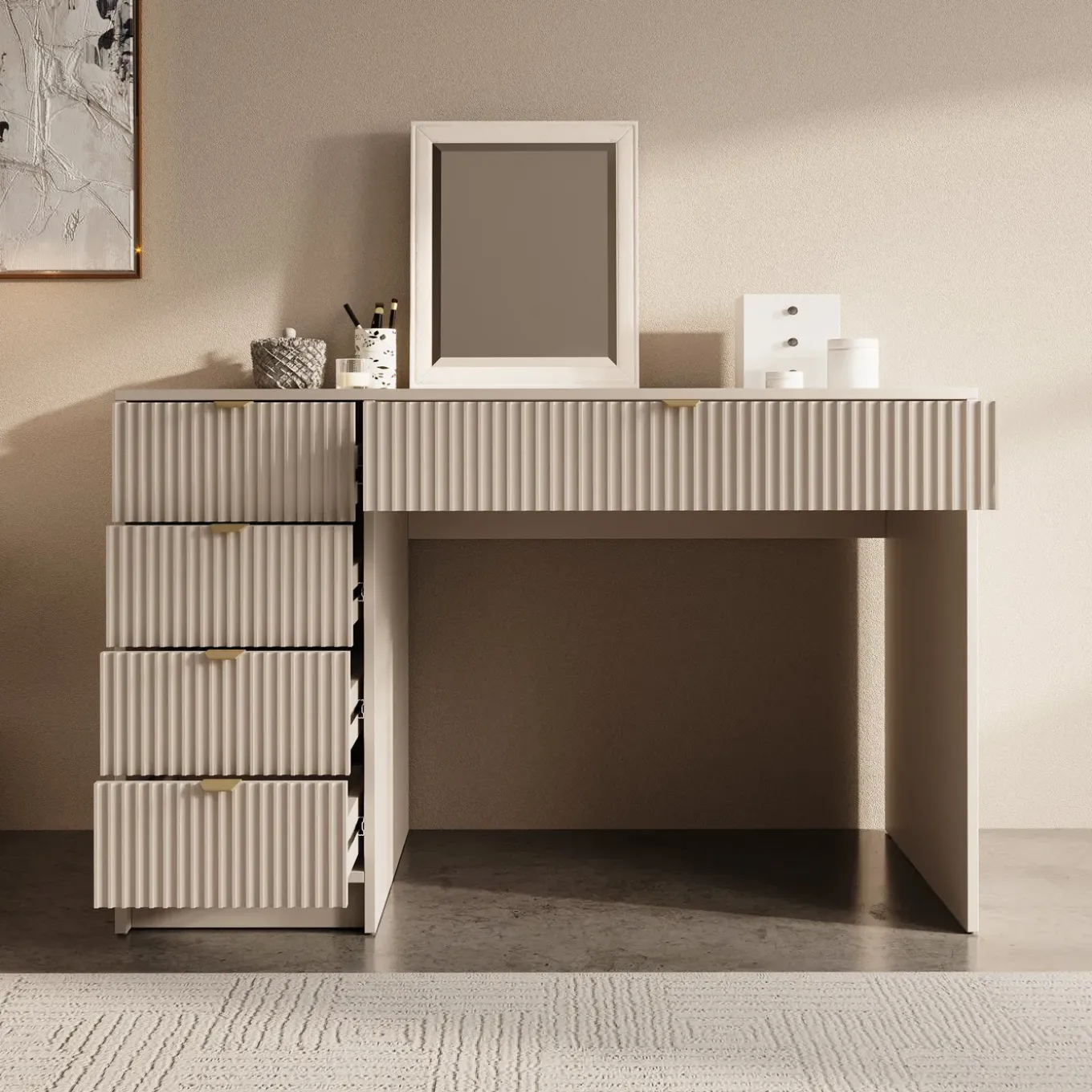 Meubella Kaptafel Tavares - Beige - 120x55x76 Cm