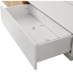 Meubella Kledingkast Three - Wit - Eiken - 230x52x202 Cm