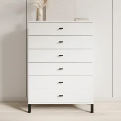 Meubella Ladekast Avellio - Wit - 77x35x110 Cm