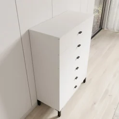Meubella Ladekast Avellio - Wit - 77x35x110 Cm