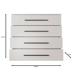 Meubella Ladekast Montalo - Wit - 99x40x87 Cm