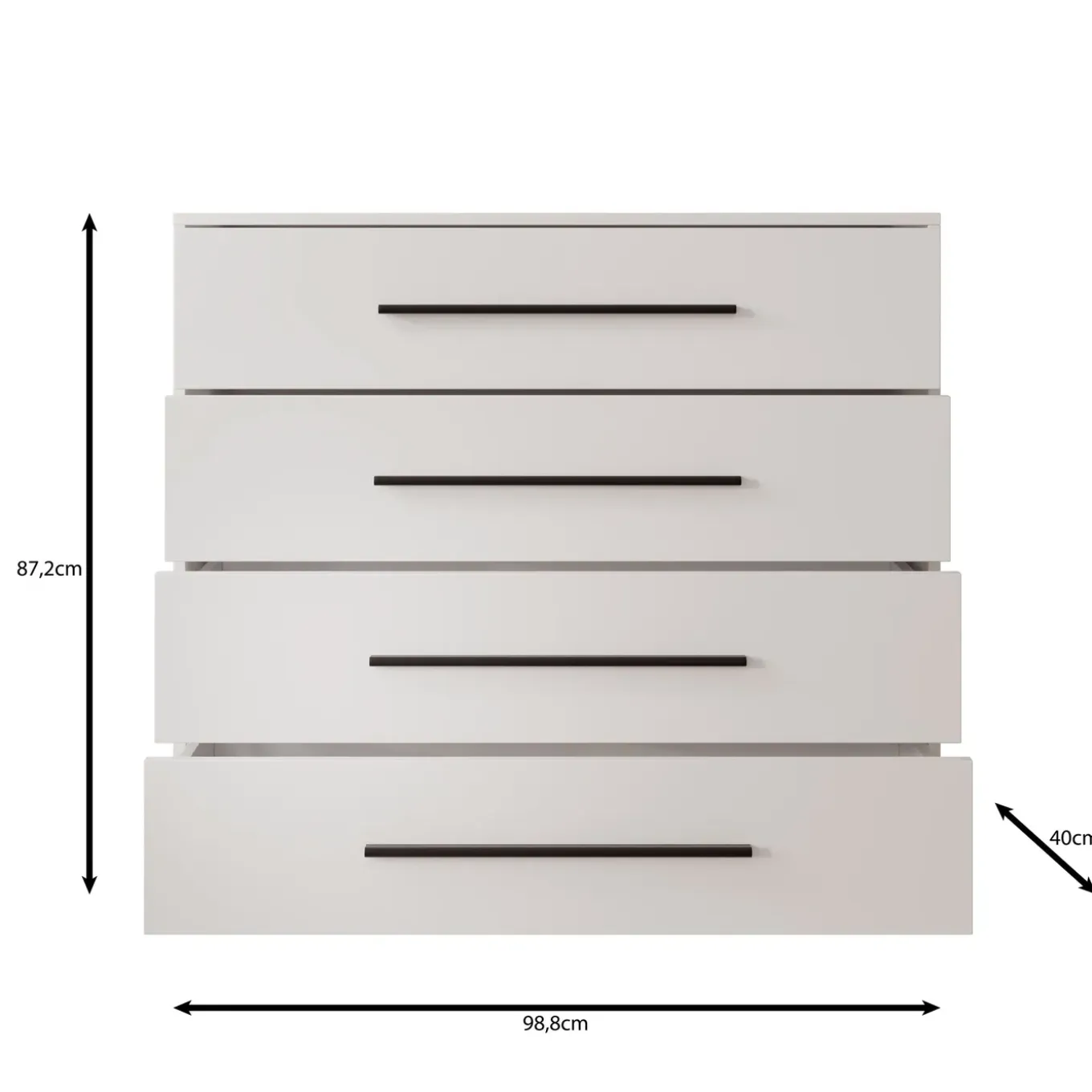 Meubella Ladekast Montalo - Wit - 99x40x87 Cm