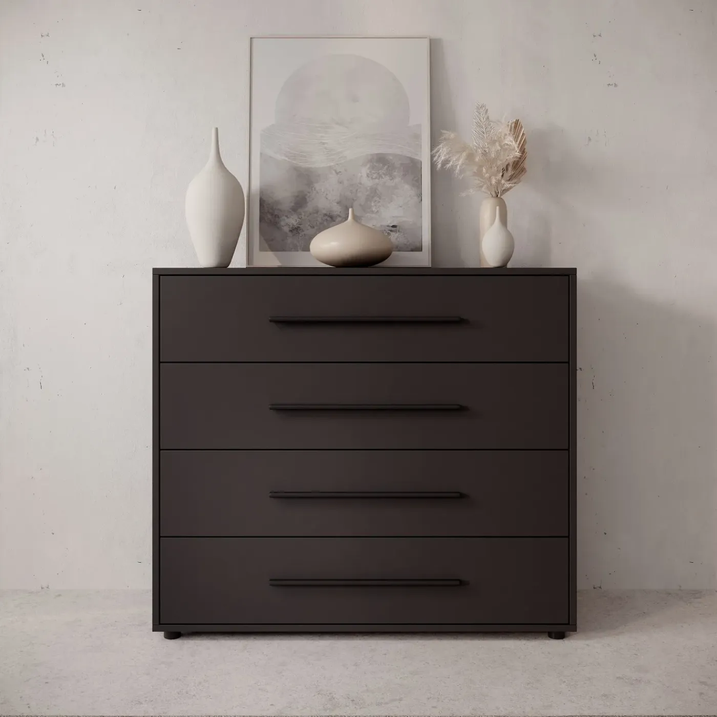 Meubella Ladekast Montalo - Zwart - 99x40x87 Cm