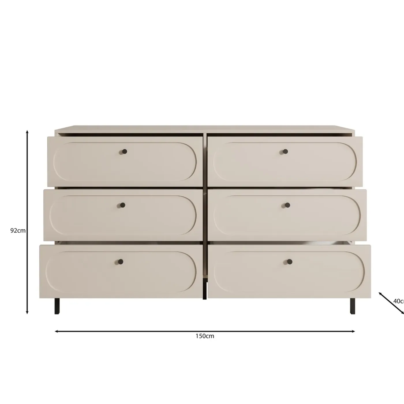 Meubella Ladekast Montserrat - Beige - 150x40x92 Cm