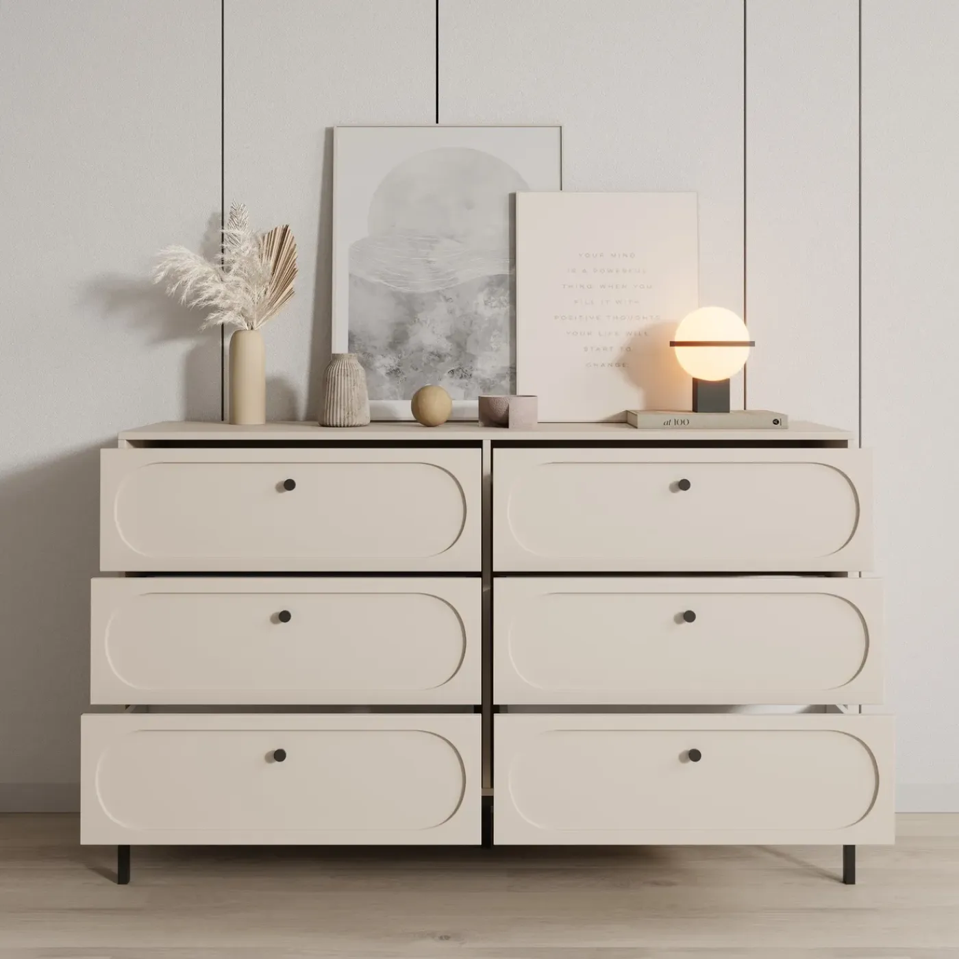 Meubella Ladekast Montserrat - Beige - 150x40x92 Cm