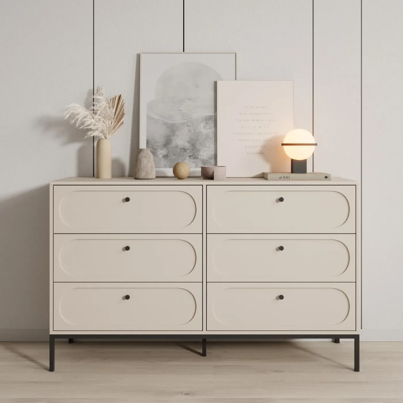 Meubella Ladekast Montserrat - Beige - 150x40x92 Cm