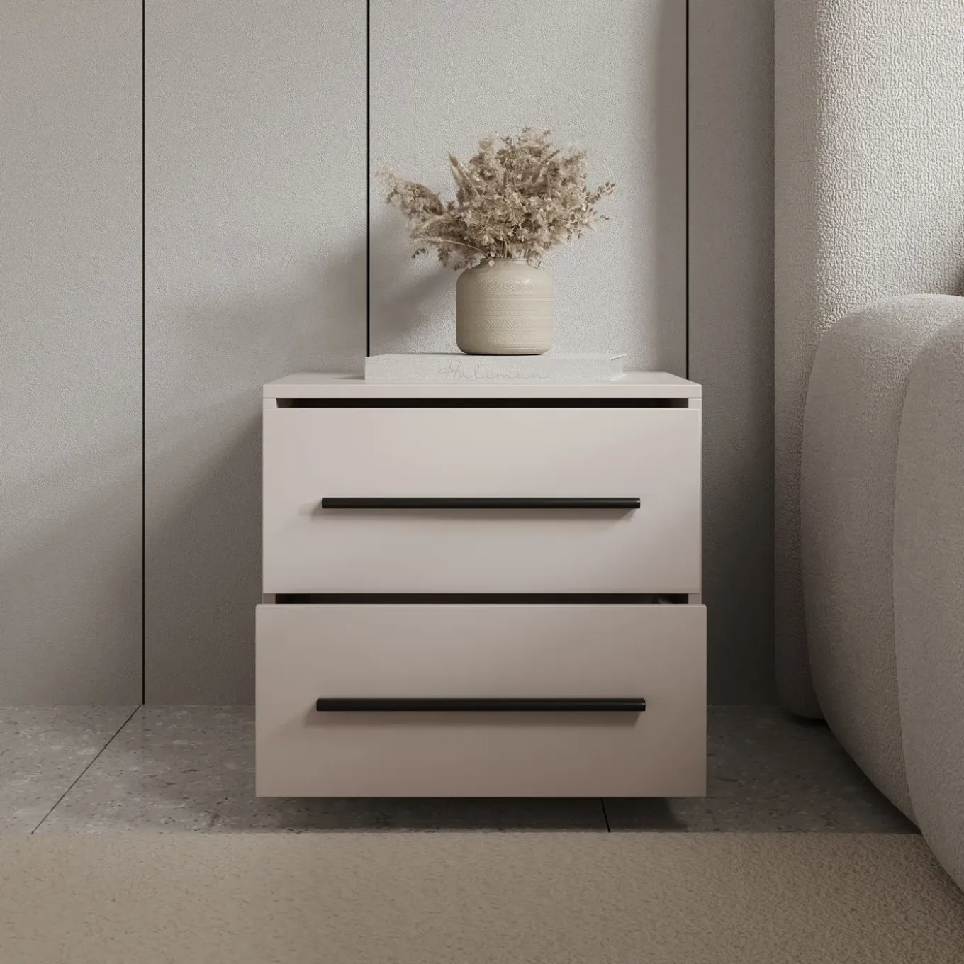 Meubella Nachtkastje Montalo - Beige - 51x40x47 Cm