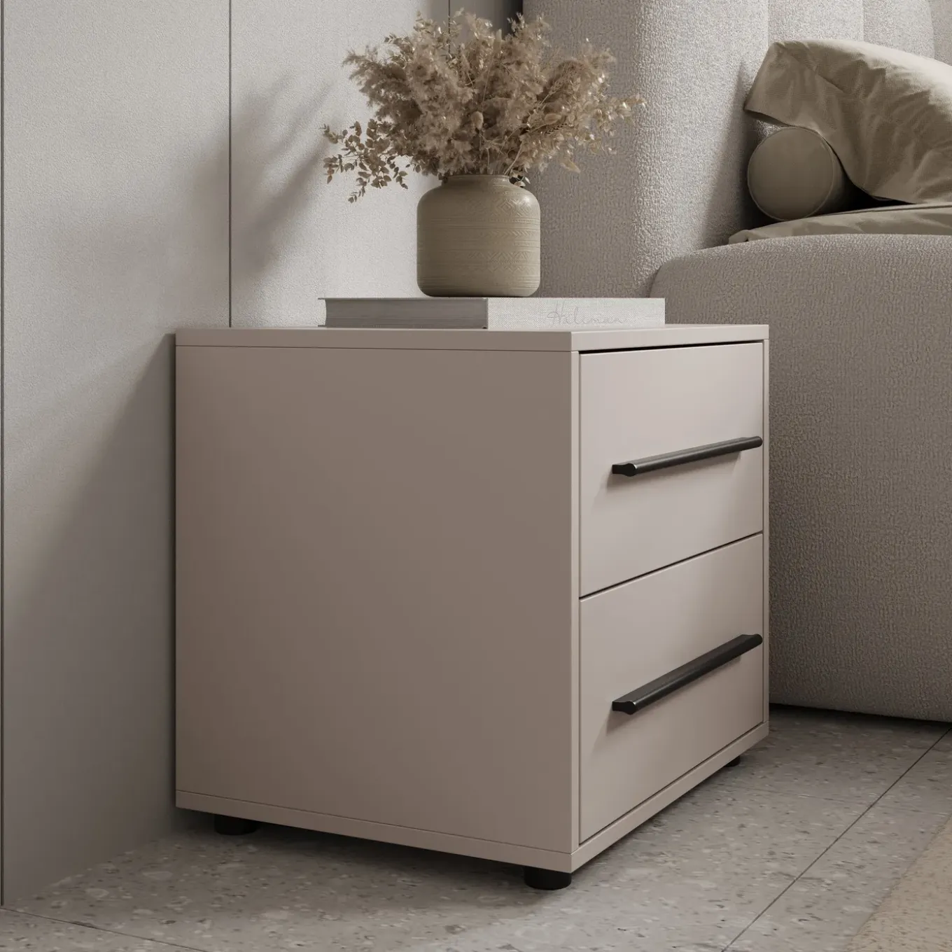 Meubella Nachtkastje Montalo - Beige - 51x40x47 Cm
