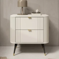 Meubella Nachtkastje Oahu - Beige - 60x40x61 Cm