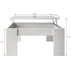 Meubella Salontafel Malia - Eiken 2 - 100x56x45 Cm