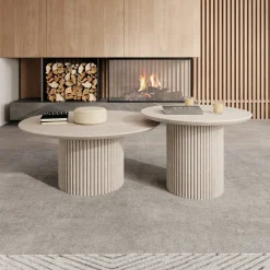 Meubella Salontafel Mixx - Travertin - Set Van 2