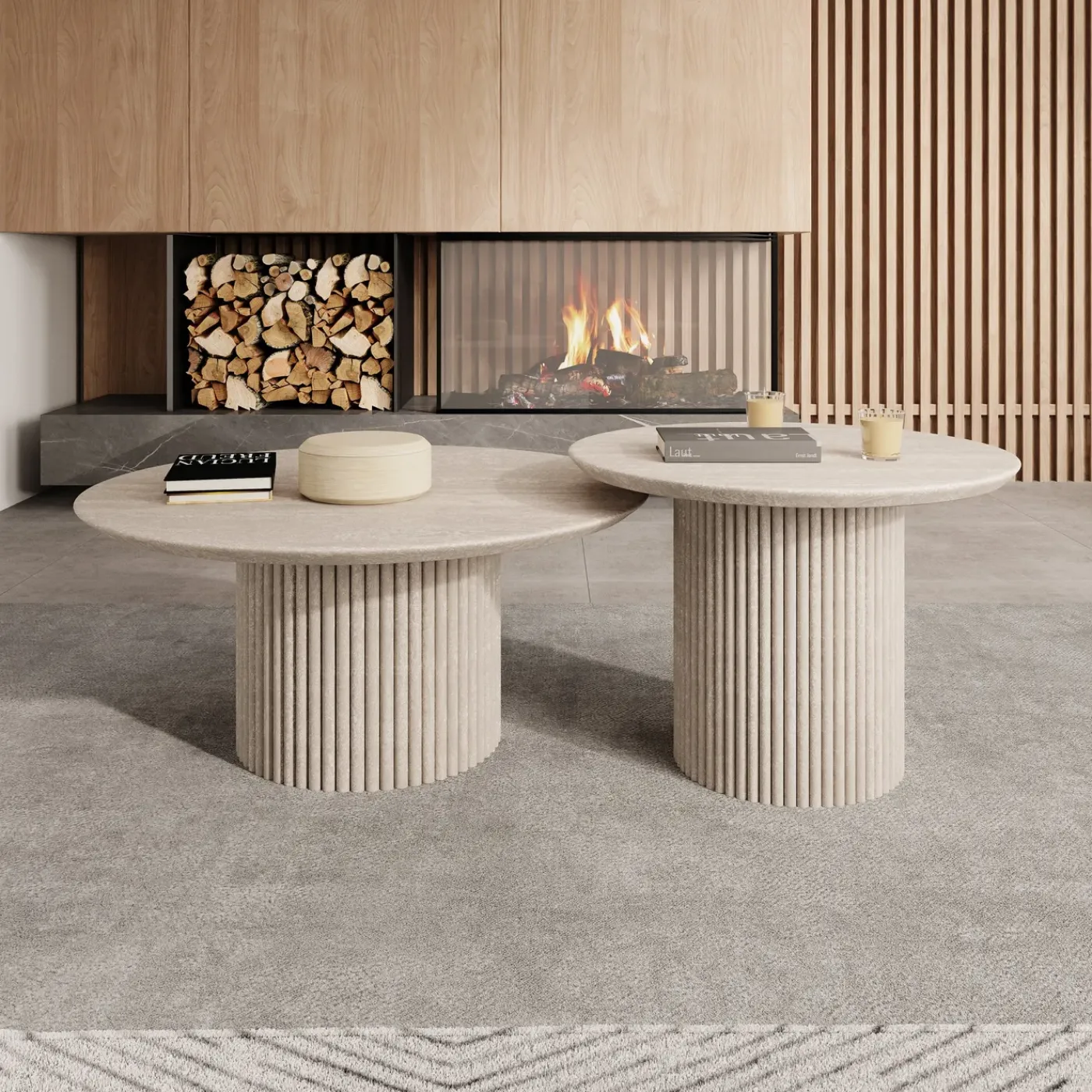 Meubella Salontafel Mixx - Travertin - Set Van 2