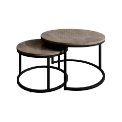 Meubella Salontafel Rica - Grijs Marmerlook - Set Van 2