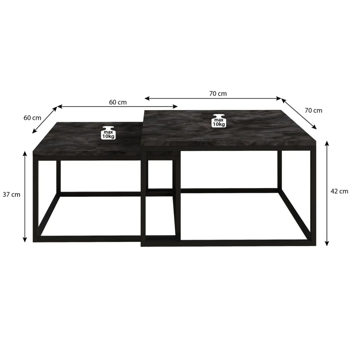 Meubella Salontafel Styler - Old Wood - Set Van 2