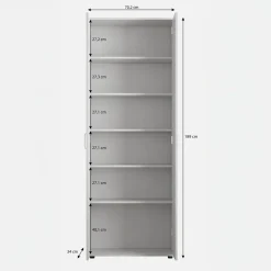 Meubella Schoenenkast Odette - Wit - 70x34x189 Cm
