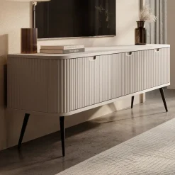 Meubella Tv-meubel Zakari - Beige - 168x39x56 Cm
