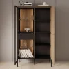 Meubella Vitrinekast Vicious - Eiken - 91x34x158 Cm