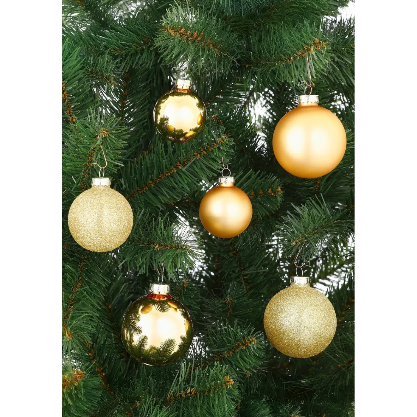 Mica Decorations Bal Glas Goud 42 Stuks - D7cm