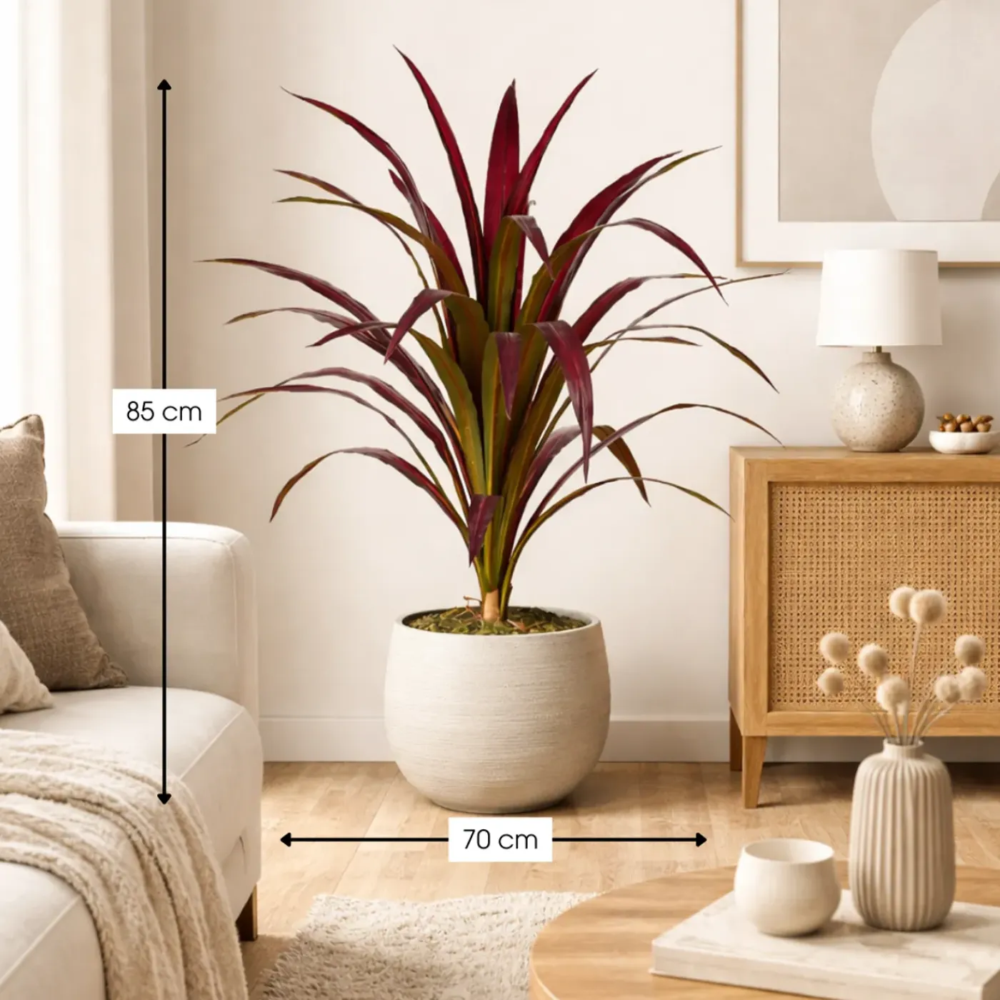 Mica Decorations Bananenboom H85 X D70 Cm Rood