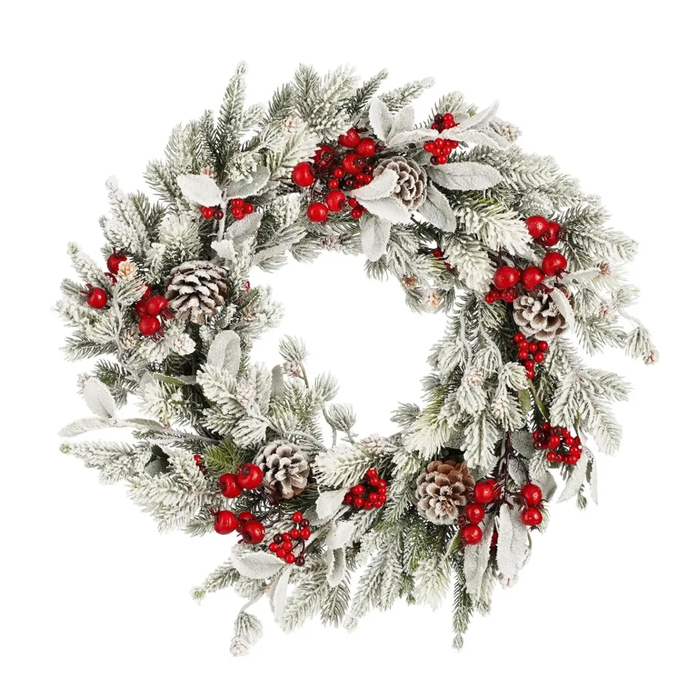 Mica Decorations Belfort Krans Groen Frosted - H11xd50cm