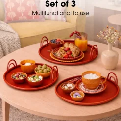 Mica Decorations Dienblad - Set Van 3 - Rood
