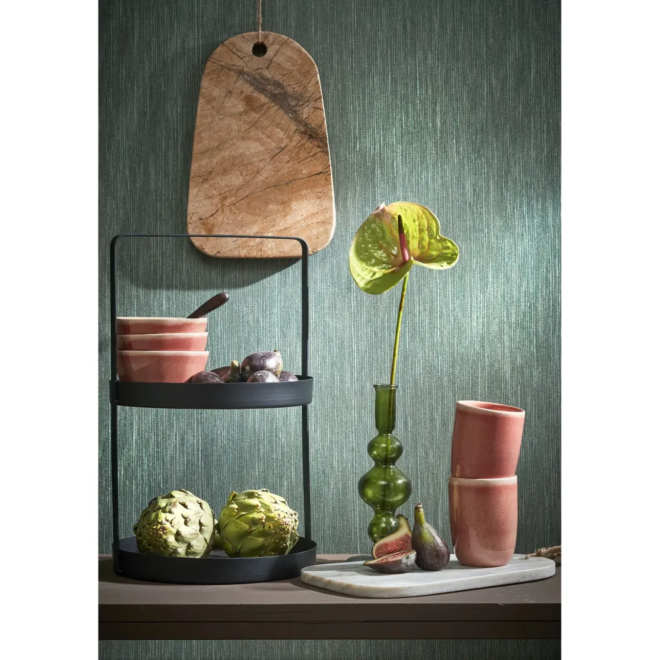 Mica Decorations Etagere Zwart - H41xd25cm