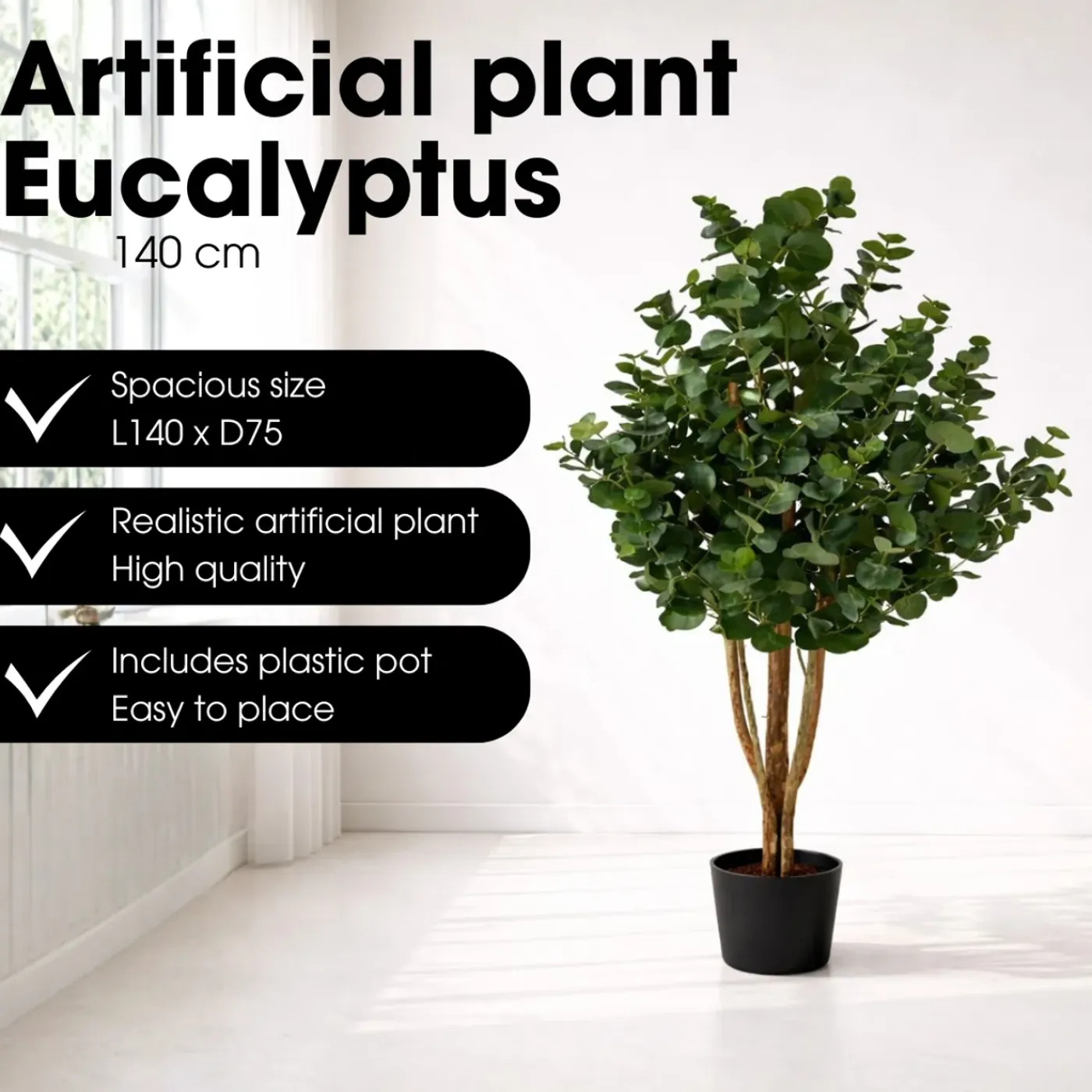 Mica Decorations Eucalyptusboom H140 X D75 Cm Groen