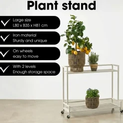 Mica Decorations Greenrax Plantenstandaard 81cm Off White