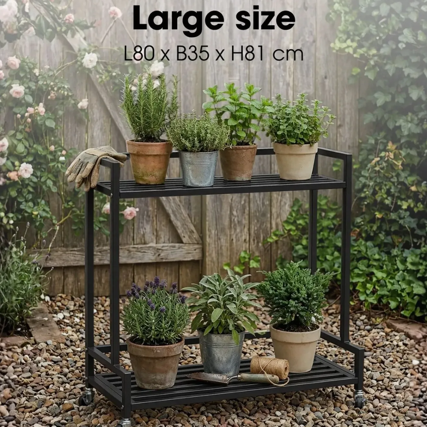 Mica Decorations Greenrax Plantenstandaard 81cm Zwart