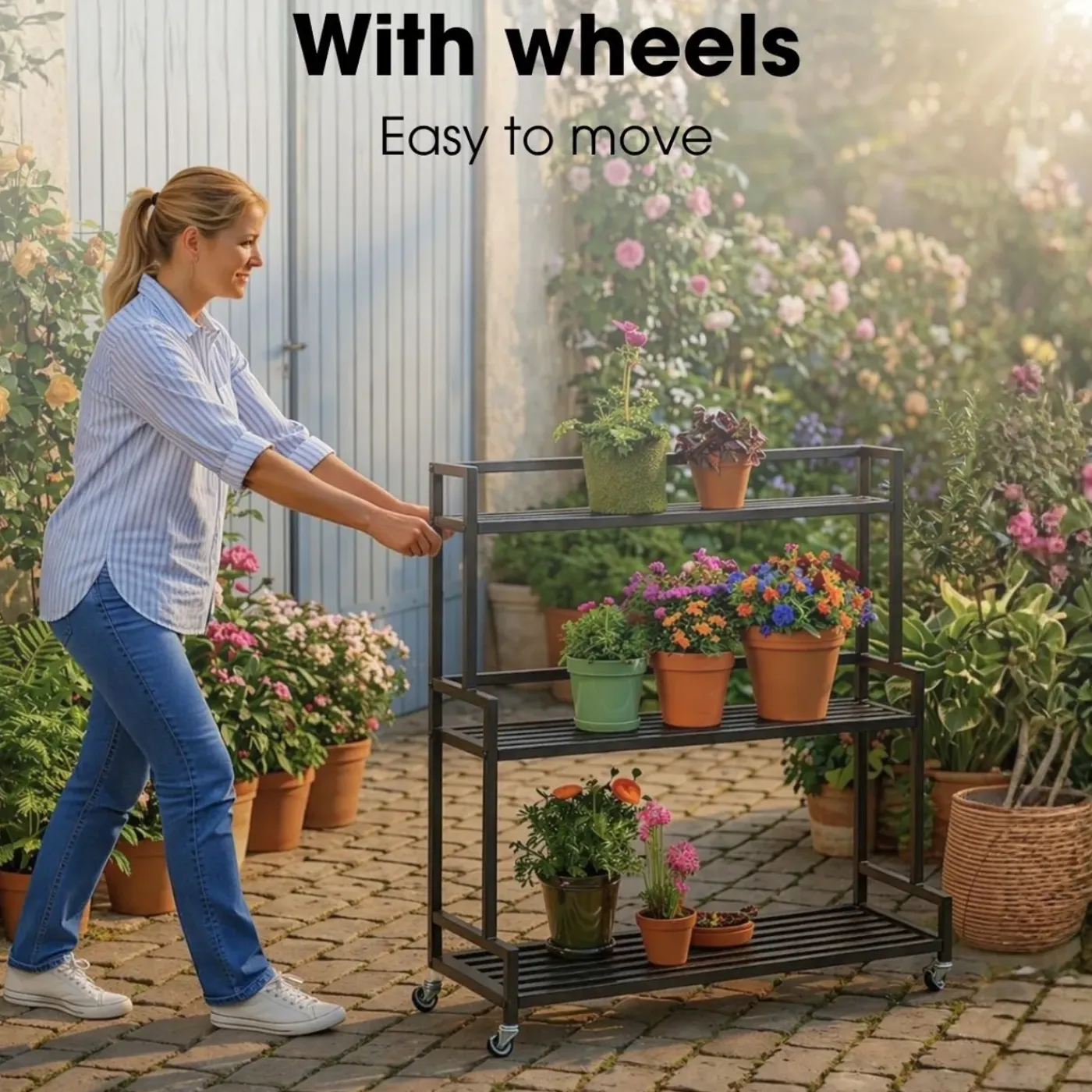 Mica Decorations Greenrax Plantenstandaard 100cm Zwart
