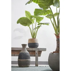Mica Decorations Jorck Mand Rond Zwart Set Van 3 - H24xd26cm