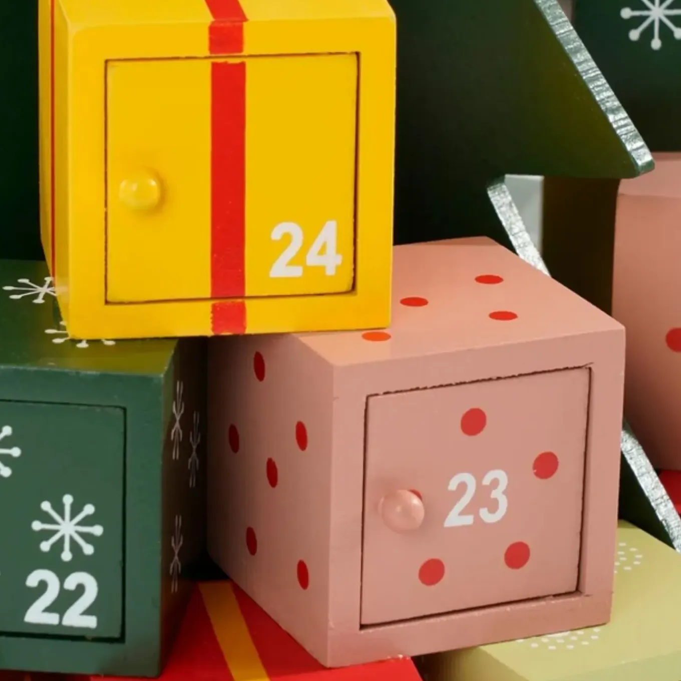 Mica Decorations Kerst Adventskalender 24 Vakjes H30xd27 -5cm