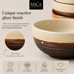 Mica Decorations Kommen Set 4 Stuks D11 X 5 -5 Cm
