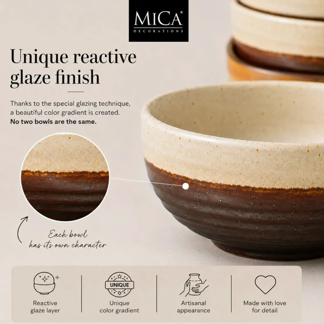 Mica Decorations Kommen Set 4 Stuks D11 X 5 -5 Cm