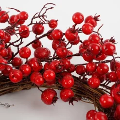 Mica Decorations Krans Bessen Rood - H10xd40cm