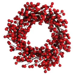 Mica Decorations Krans Bessen Rood - H10xd40cm